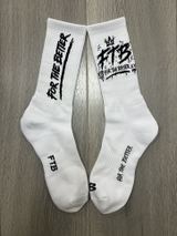 FTB Signature Crew Socks black and red front view