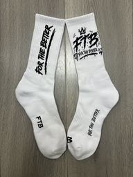 FTB Signature Crew Socks black and red front view